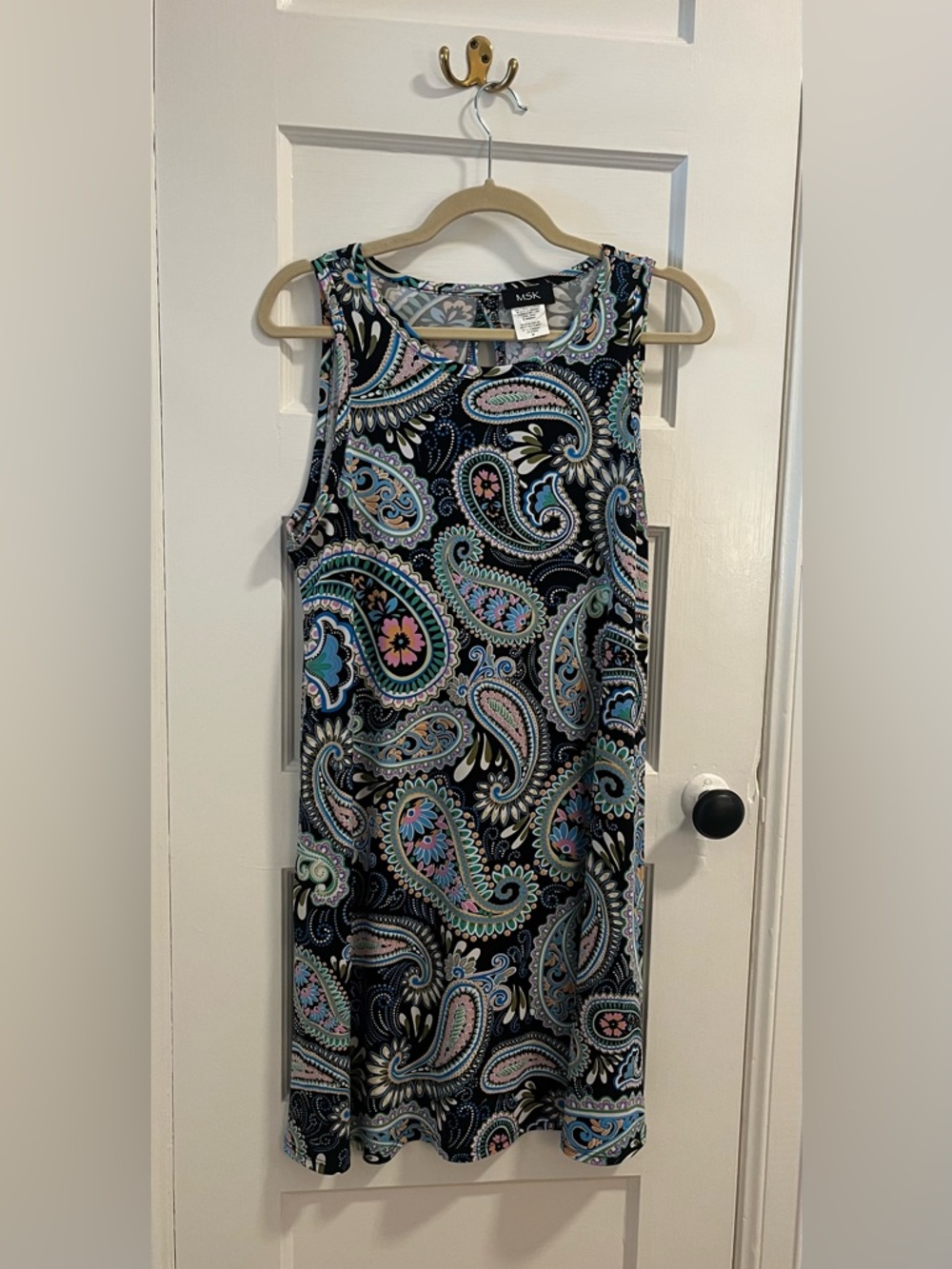 MSK Women’s Size Medium Blue Paisley Dress